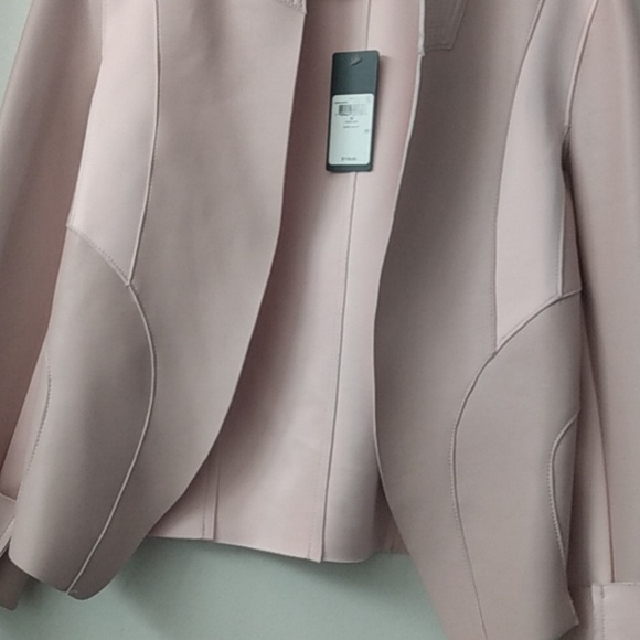 Guess open front cuffed sleeve light pink leather jacket - Picture 7 of 11